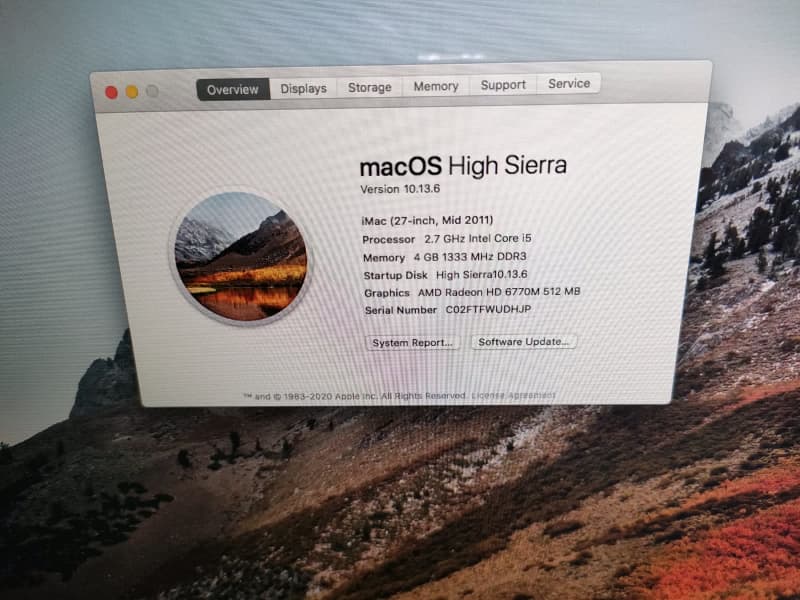 iMac 27 inch 2011 i5Quad Core 500GB HD 8GB Ram like New