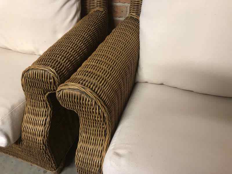Solid Wicker Cane Lounge 2 seater 2 single armchairs scotch guarded62863410400643113