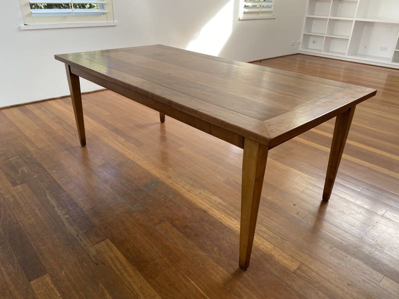 solid timber 8 seater dining table