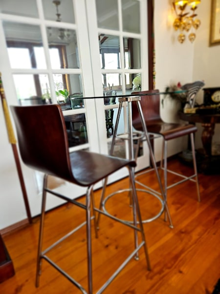 Round table and chairs set (3 items) made in France from 70s - 80s62863406200321114