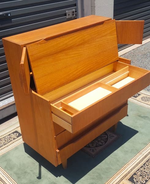 Mid Century Modern Teak Writing Bureau62863383497090112