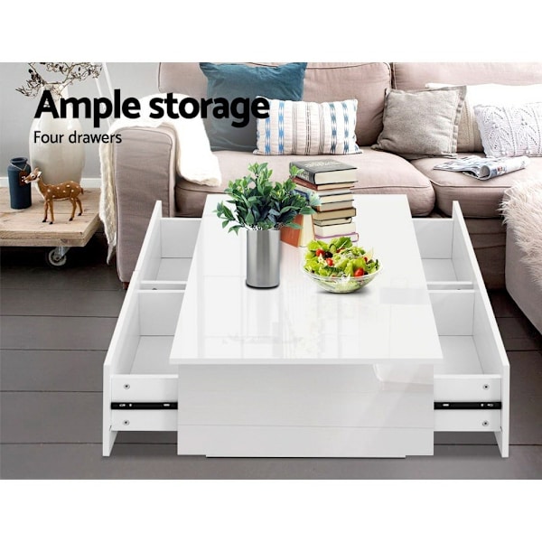 Coffee Table 4 Drawers White Trevi62863406636547113