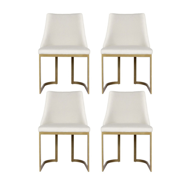 Dining Chairs Set of 4 Linen Fabric Frame Beige62863408897922113