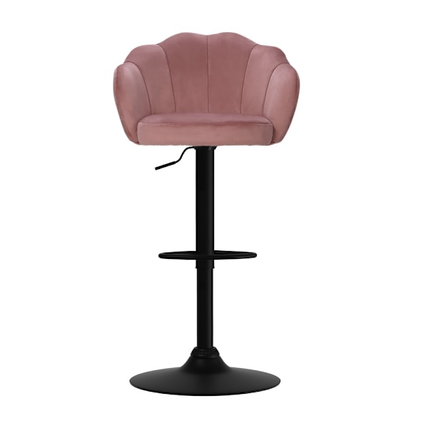 2x Bar Stools Gas Lift Velvet Pink62864723633411113