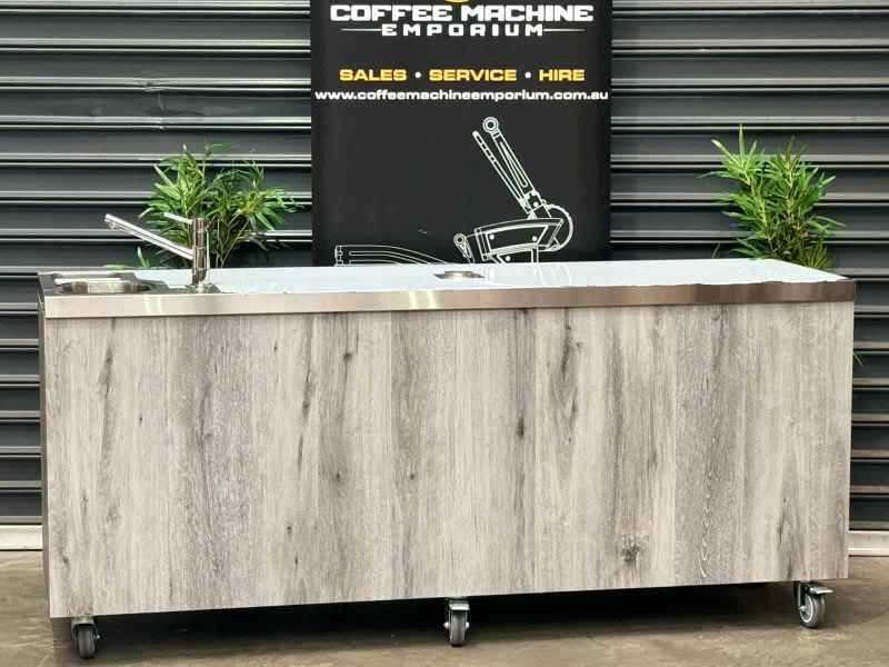Brand New Stainless Steel 200cm Coffee Cart with the Works Native Grey63442359060865112