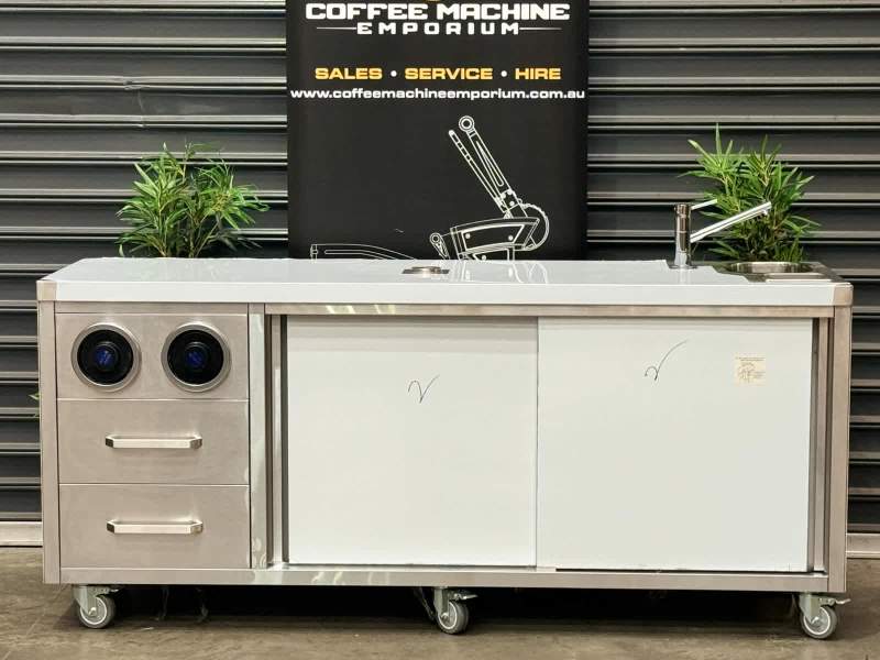 Brand New Stainless Steel 200cm Coffee Cart with the Works Native Grey63442359060865114