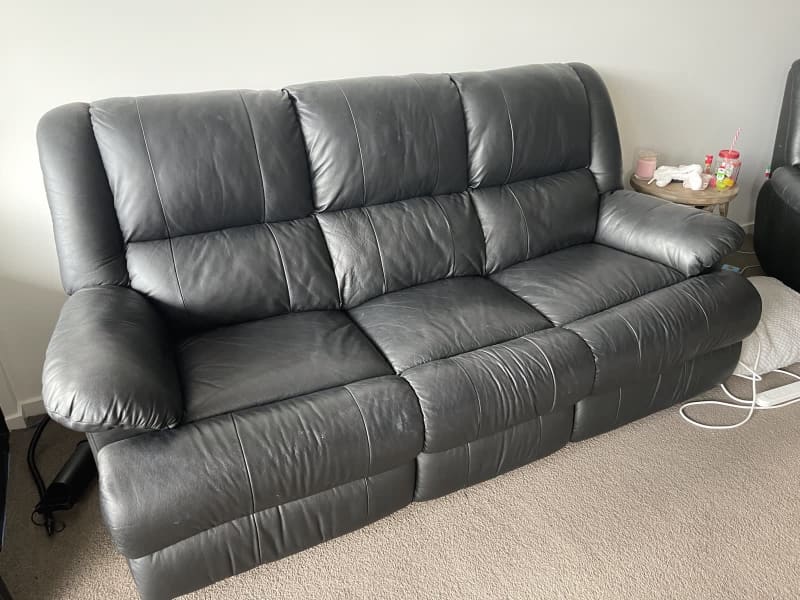Black Leather Recliner Sofa Gumtree Matttroy