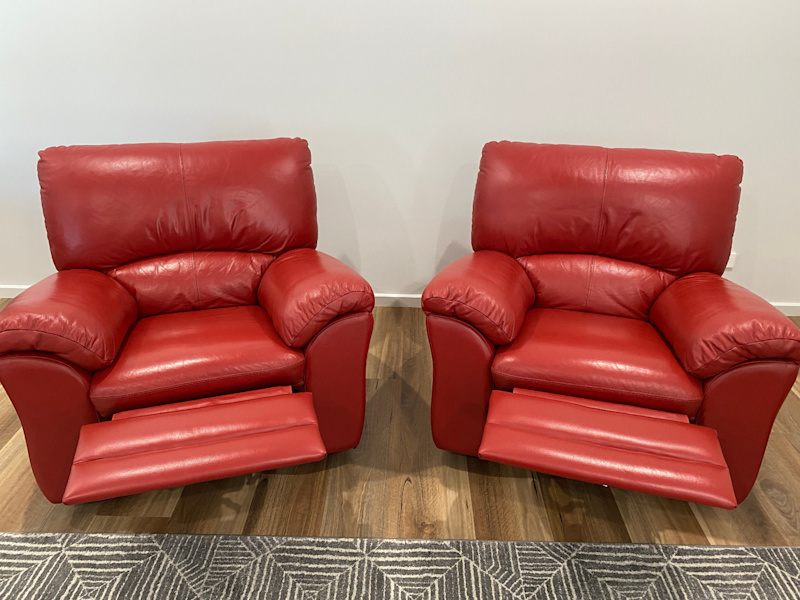 Leather Recliner Armchairs, pair62863378280065111