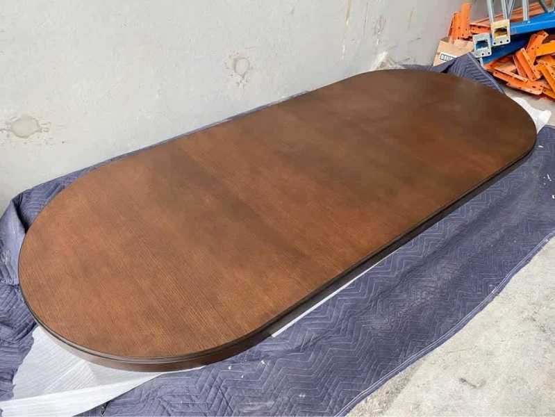 Handcrafted European Oak Dining Table TOP ONLY, Ebony Wood Trimming628647241786901119