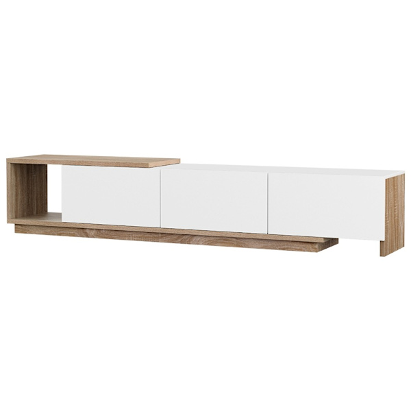 TV Cabinet Entertainment Unit Stand Extendable White Oak62863839627650113