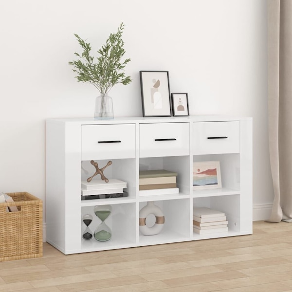 Sideboard High Gloss White 100x30x59.5 cm Engineered Wood62863374386691113