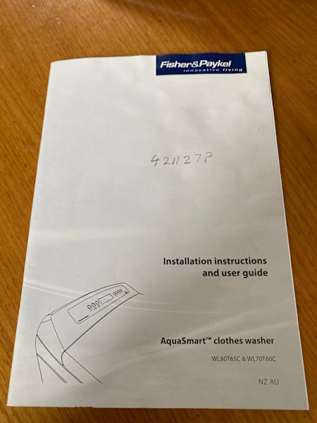 Fisher and Paykel 7kg washing machine 63019535799043112