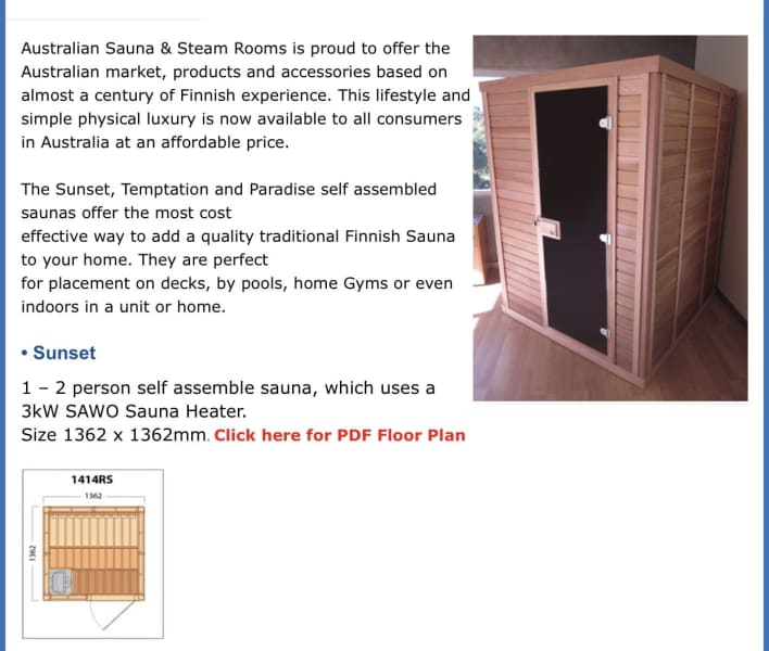 Sawo finish sauna. | Other Sports & Fitness | Gumtree Australia  Cooma-Monaro Area - Michelago | 1308339056