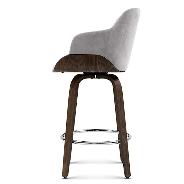 2x Bar Stools Swivel Velvet Padded Wooden62865820993025111