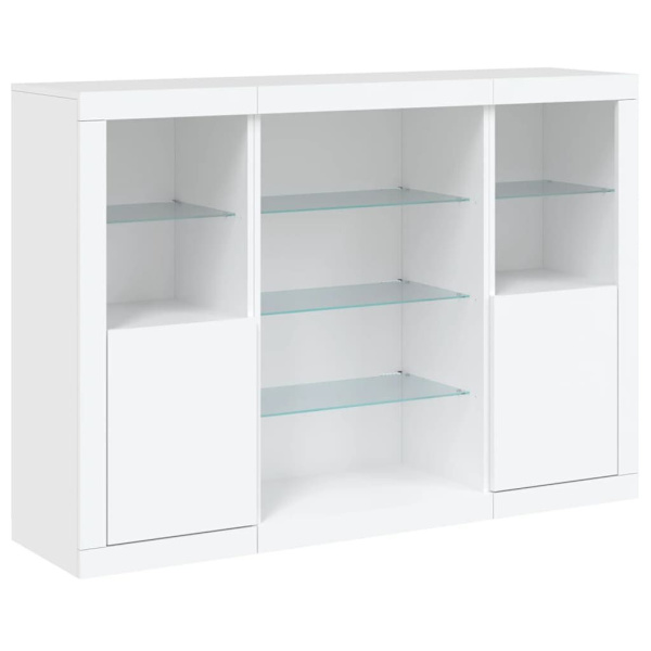 Sideboards with LED Lights 3 pcs White Engineered Wood62863373932161113