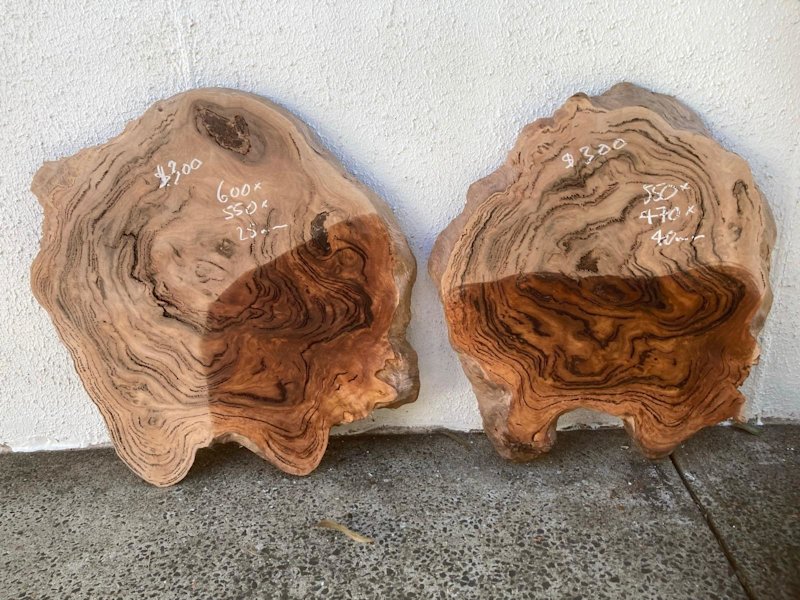 A couple more cabbage gum burl slabs  Amazing timber 👍 Well seasoned 63010590152962114