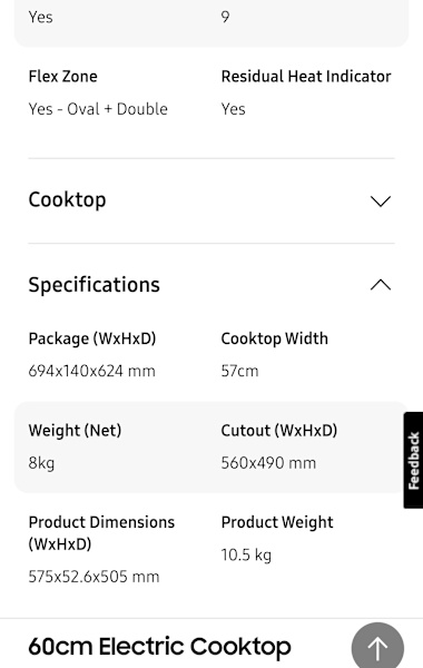 Brand New Sealed in box Samsung Ceramic Electric Cooktop63022181922945113