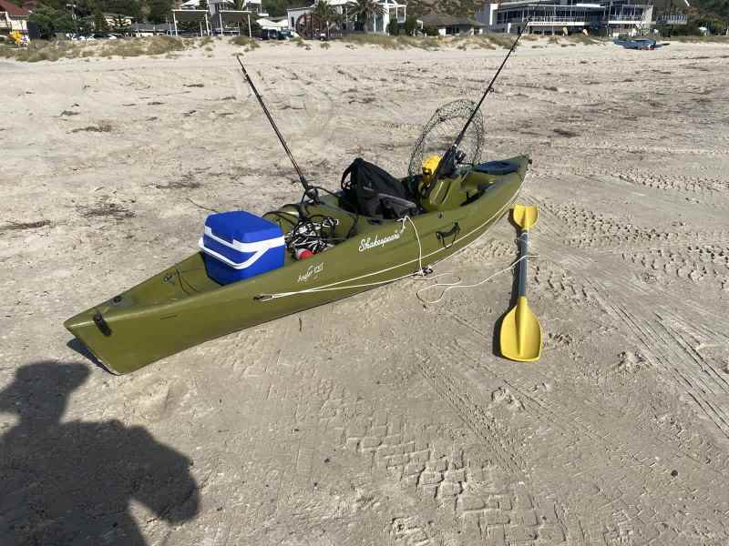 two person fishing kayak with paddles and trolley, Kayaks & Paddle, Gumtree Australia Morphett Vale Area - Aldinga Beach