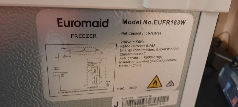 Upright Freezer Euromaid 167ltr63018620006657113