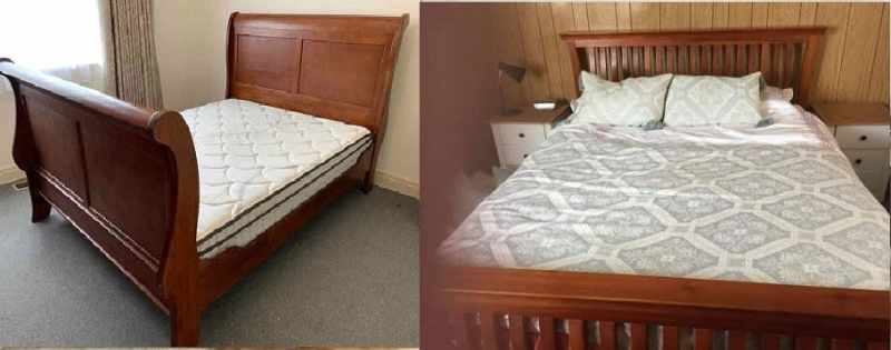 used wooden queen bed frame