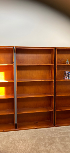 3 large wooden bookshelves62929669446019117
