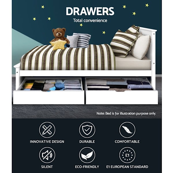 LILLI Set of 2 Eco-Friendly Trundle Drawers For Wooden Bed Frame Under62863411599745113