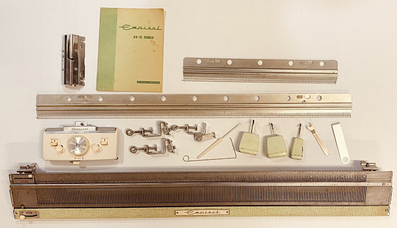 Empisal Knitting Machine, Ribber & Instructions. Complete63018619771907111