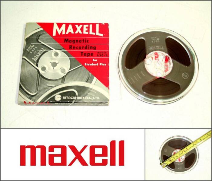 Vintage 1970s MAXELL A50-5 Magnetic Recording Reel 5 inch 127mm