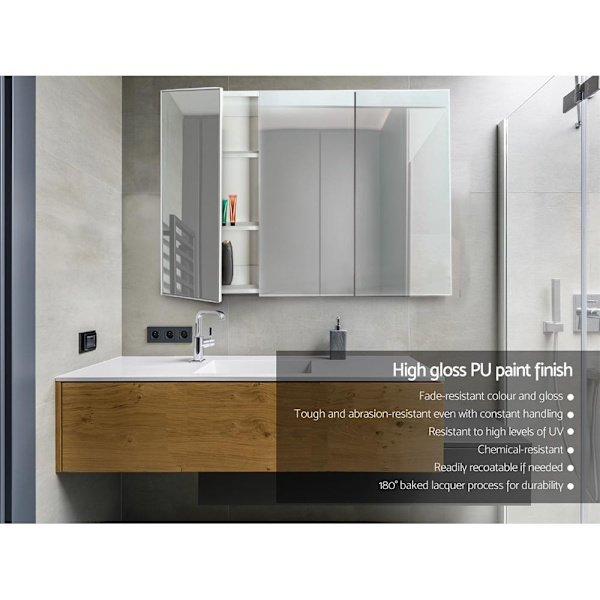 Bathroom Vanity Mirror with Storage Cabinet - White62863406909185114