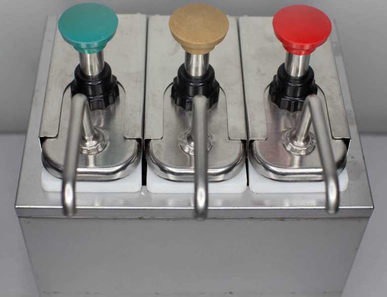 Server Stainless Steel Countertop Condiment Pump Dispenser 3 x 1.4L FP63017317987971111