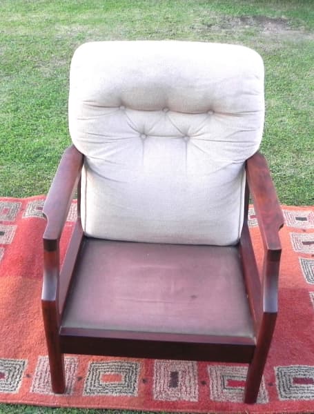 Mid Century Modern Parker Large Teak Arm Lounge Chair62863412565761113