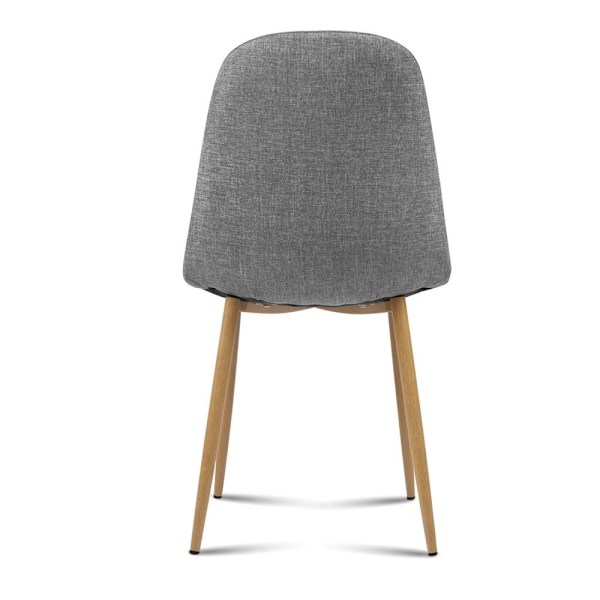 Dining Chairs Set of 4 Linen Curved Slope Grey62866849275393112