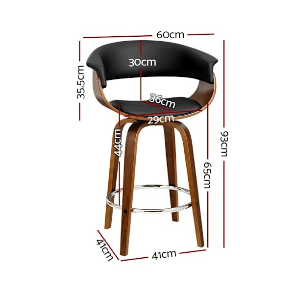 4x Bar Stools Swivel PU Seat Wooden62863410471939111