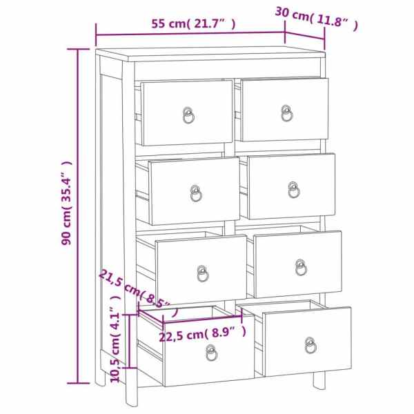 Chest of Drawers 55x30x90 cm Solid Wood Teak62866849217410114