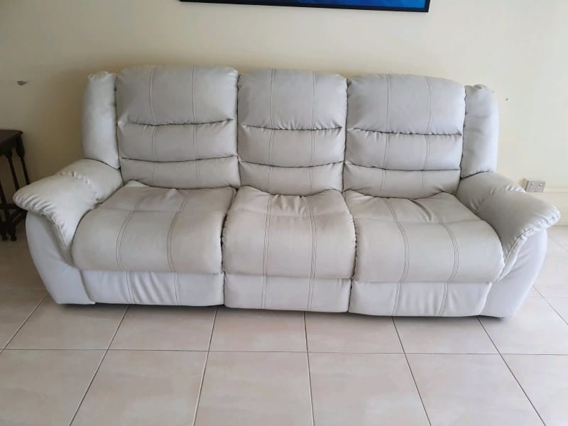 white recliner sofa