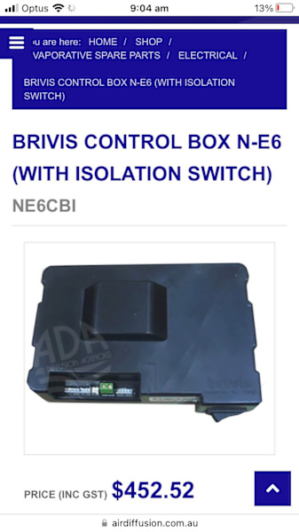 BRIVIS/RINNAI/KODAN NE-6 CONTROL BOARD/PCB WITH ISOLATOR63016908581633111