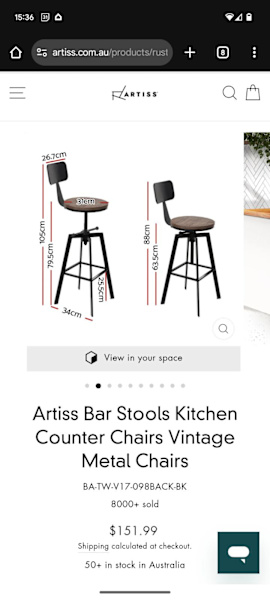 Bar Stools - Artiss metal and wood62863406862339117