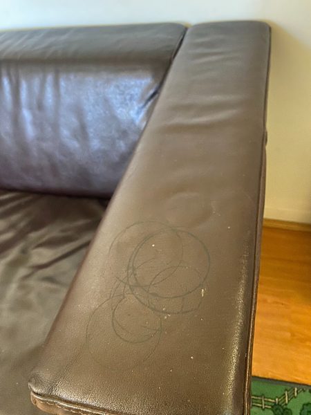 Leather two-seater couch62863383018113113