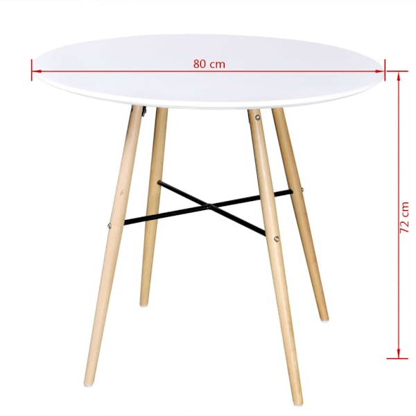 Dining Table MDF Round White..62864724579843112