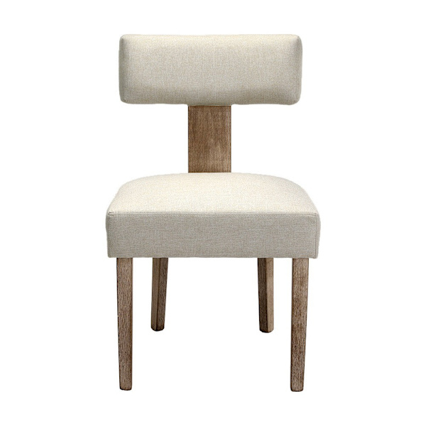 Dining Chairs Set of 4 Linen Fabric Wooden Beige62863839201409112