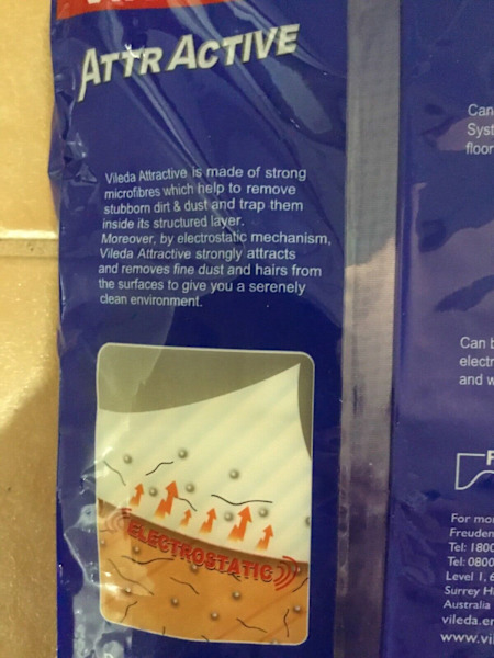VILEDA - ATTR ACTIVE -ELECTROSTATIC MOP- PU MELVILLE *$25 NOT FREE *62929669147649114