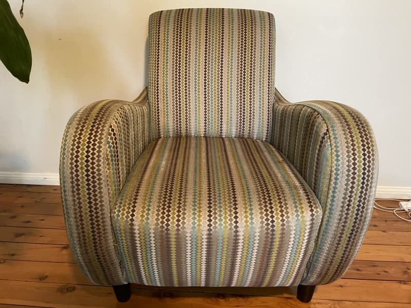 next oslo striped armchair