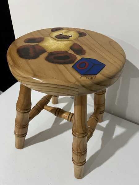 Preloved Wood Teddy Bear Childrens Stool62863379109378113