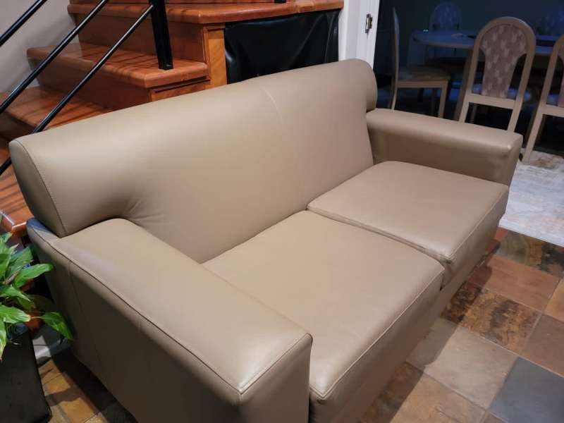 used leather couch and chair