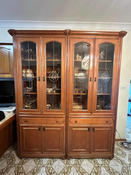 3-Piece wooden and glass china cabinet European style  in Excellent Co628633851587861112