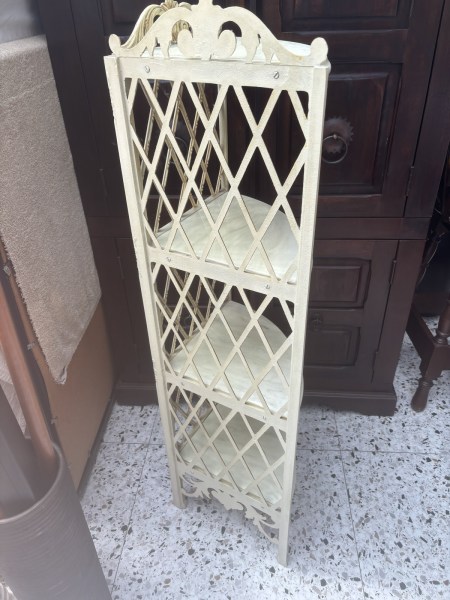 Wrought iron and Imitation marble corner shelf stand  62863384312194111