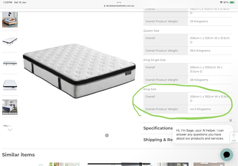 King Sized Bed & Mattress combo62863405810305113