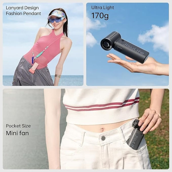 JISULIFE Portable Handheld Fan Life9 5000mAh Rechargeable(LatestModel)63019080989827113