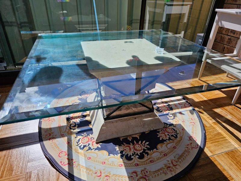 Greek Style Coffee Glass Table  Size: 90cm x 90cm  Ca62864722581379112