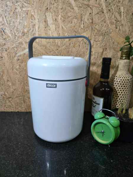 DECOR 521 Buddy Deluxe Insulated Retro WHITE Drink & Food Cooler Picni63023086566274112